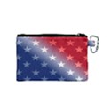 America Patriotic Red White Blue Canvas Cosmetic Bag (Small) View2