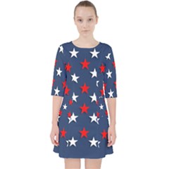 Patriotic Colors America Usa Red Pocket Dress