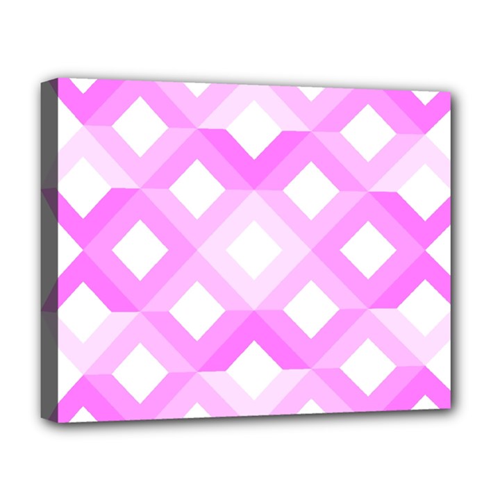 Geometric Chevrons Angles Pink Deluxe Canvas 20  x 16  