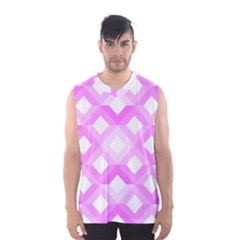 Geometric Chevrons Angles Pink Men s Basketball Tank Top