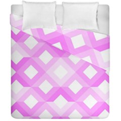 Geometric Chevrons Angles Pink Duvet Cover Double Side (california King Size) by Celenk