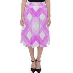 Geometric Chevrons Angles Pink Folding Skater Skirt