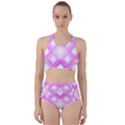 Geometric Chevrons Angles Pink Racer Back Bikini Set View1