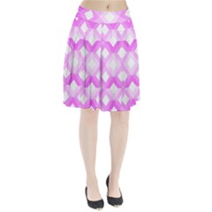 Geometric Chevrons Angles Pink Pleated Skirt by Celenk