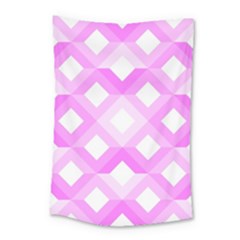 Geometric Chevrons Angles Pink Small Tapestry by Celenk