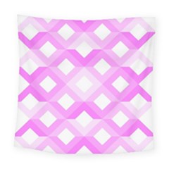 Geometric Chevrons Angles Pink Square Tapestry (large) by Celenk