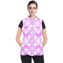 Geometric Chevrons Angles Pink Women s Puffer Vest by Celenk