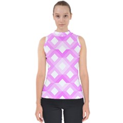 Geometric Chevrons Angles Pink Shell Top