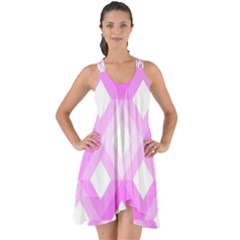 Geometric Chevrons Angles Pink Show Some Back Chiffon Dress