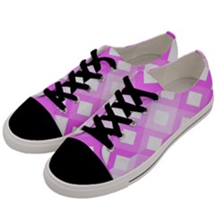 Geometric Chevrons Angles Pink Men s Low Top Canvas Sneakers