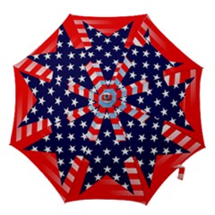 Patriotic American Usa Design Red Hook Handle Umbrellas (medium) by Celenk