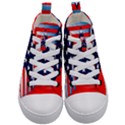 Patriotic American Usa Design Red Kid s Mid-Top Canvas Sneakers View1