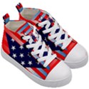 Patriotic American Usa Design Red Kid s Mid-Top Canvas Sneakers View3