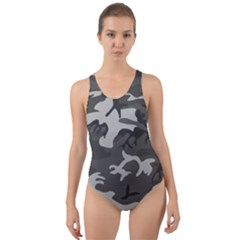 Camouflage Pattern Disguise Army Cut-out Back One Piece Swimsuit