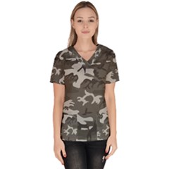 Camouflage Pattern Disguise Army Scrub Top