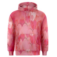 Pink Hearts Pattern Men s Pullover Hoodie by Celenk