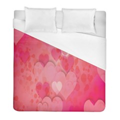 Pink Hearts Pattern Duvet Cover (full/ Double Size) by Celenk