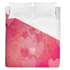 Pink Hearts Pattern Duvet Cover (queen Size) by Celenk