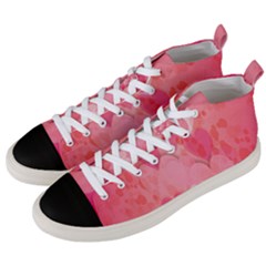 Pink Hearts Pattern Men s Mid-top Canvas Sneakers