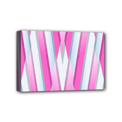 Geometric 3d Design Pattern Pink Mini Canvas 6  X 4  by Celenk