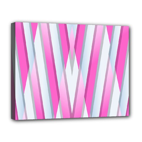 Geometric 3d Design Pattern Pink Canvas 14  X 11  by Celenk