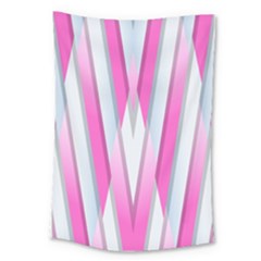 Geometric 3d Design Pattern Pink Large Tapestry by Celenk