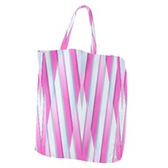 Geometric 3d Design Pattern Pink Giant Grocery Zipper Tote