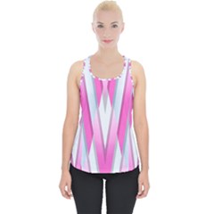 Geometric 3d Design Pattern Pink Piece Up Tank Top