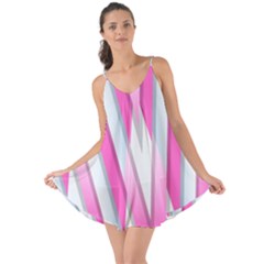 Geometric 3d Design Pattern Pink Love The Sun Cover Up