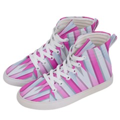 Geometric 3d Design Pattern Pink Women s Hi-top Skate Sneakers by Celenk