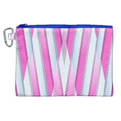 Geometric 3d Design Pattern Pink Canvas Cosmetic Bag (xl)