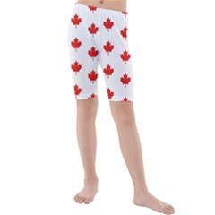 Maple Leaf Canada Emblem Country Kids  Mid Length Swim Shorts by Celenk