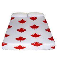 Maple Leaf Canada Emblem Country Fitted Sheet (king Size) by Celenk