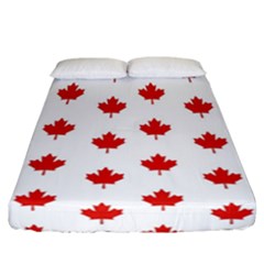 Maple Leaf Canada Emblem Country Fitted Sheet (california King Size) by Celenk