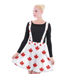 Maple Leaf Canada Emblem Country Suspender Skater Skirt by Celenk