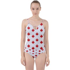 Maple Leaf Canada Emblem Country Cut Out Top Tankini Set