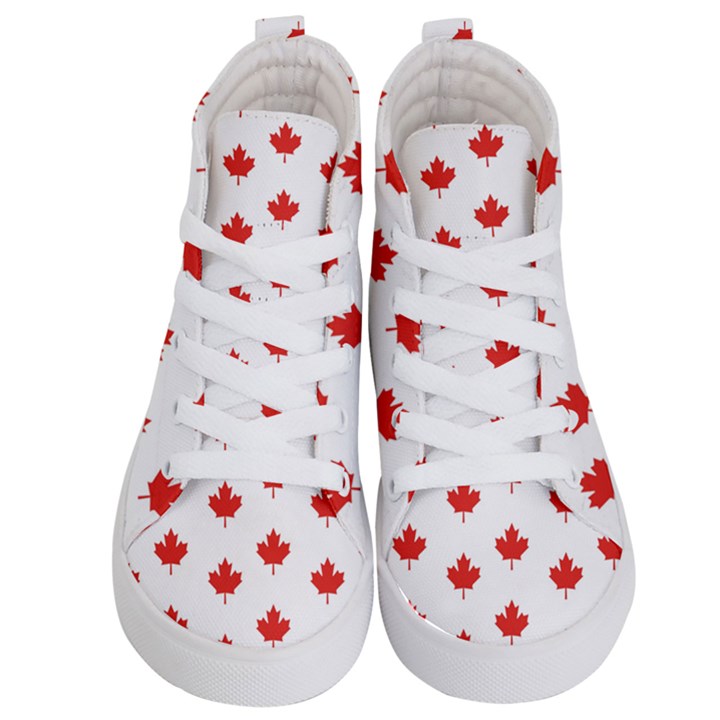 Maple Leaf Canada Emblem Country Kid s Hi-Top Skate Sneakers