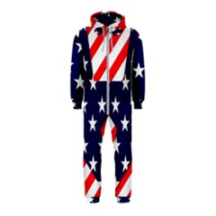 Patriotic Usa Stars Stripes Red Hooded Jumpsuit (kids) by Celenk