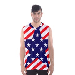 Patriotic Usa Stars Stripes Red Men s Basketball Tank Top by Celenk