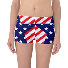 Patriotic Usa Stars Stripes Red Reversible Boyleg Bikini Bottoms by Celenk