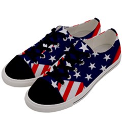 Patriotic Usa Stars Stripes Red Men s Low Top Canvas Sneakers