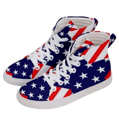 Patriotic Usa Stars Stripes Red Men s Hi-top Skate Sneakers