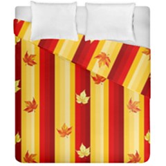 Autumn Fall Leaves Vertical Duvet Cover Double Side (california King Size) by Celenk