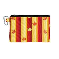 Autumn Fall Leaves Vertical Canvas Cosmetic Bag (medium)