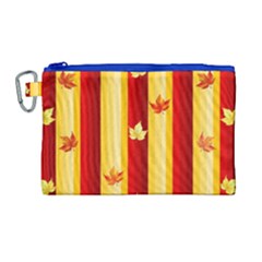 Autumn Fall Leaves Vertical Canvas Cosmetic Bag (large)