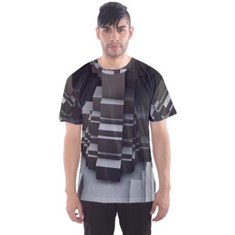 Fractal Render Cube Cubic Shape Men s Sports Mesh Tee by Celenk