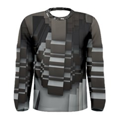 Fractal Render Cube Cubic Shape Men s Long Sleeve Tee by Celenk