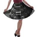 Fractal Render Cube Cubic Shape A-line Skater Skirt View1