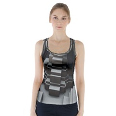 Fractal Render Cube Cubic Shape Racer Back Sports Top by Celenk