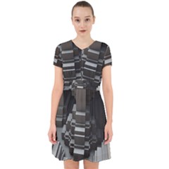 Fractal Render Cube Cubic Shape Adorable In Chiffon Dress by Celenk